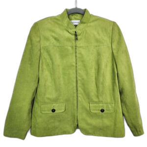 Alfred Dunner Green Zip Up Jacket Size 8